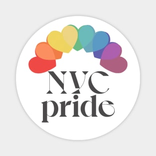 NYC Pride / / Typographic Rainbow Heart Design Magnet